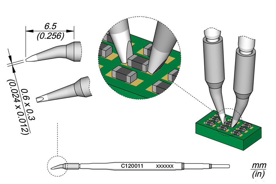 C120011 - Chisel Bent Cartridge Ø 0.6